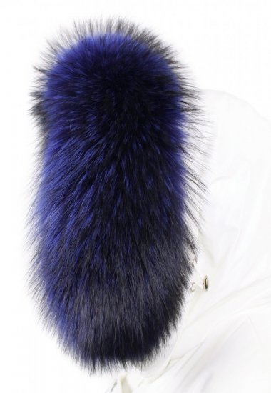 Kožušinový lem na kapucňu - golier medvedíkovec slivkovo modrý M 29/5 (65 cm) 2