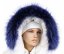 Kožešinový lem na kapuci - límec mývalovec snowtop modrý M 27/6 (60 cm) 1
