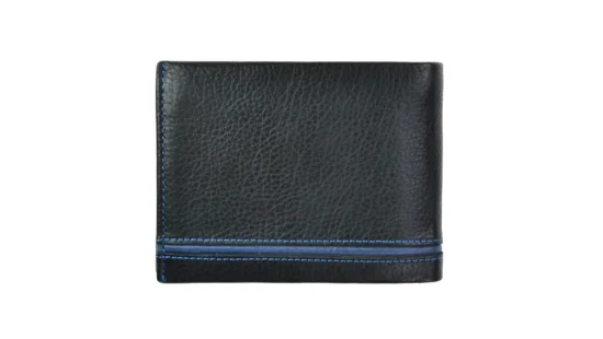 Pánska kožená peňaženka 27531152007 čierna - modrá