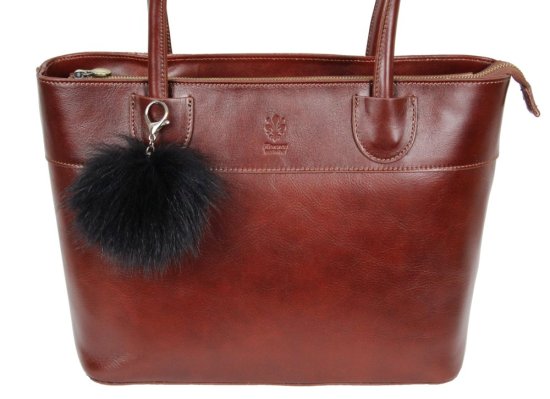 Kožešinový přívěsek ke kabelce mývalovec černý větší