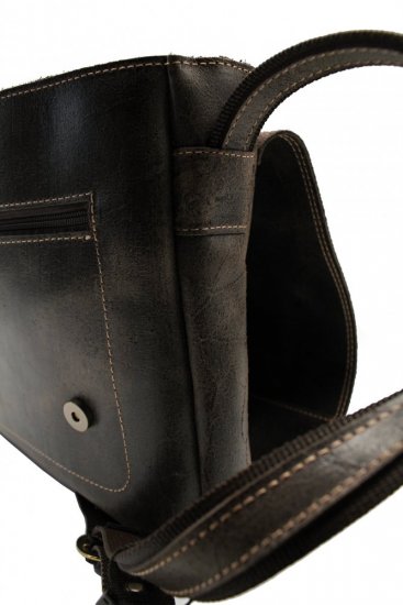 Pánska kožená taška cez rameno Scorteus 1437-1 hnedá pohľad z boku