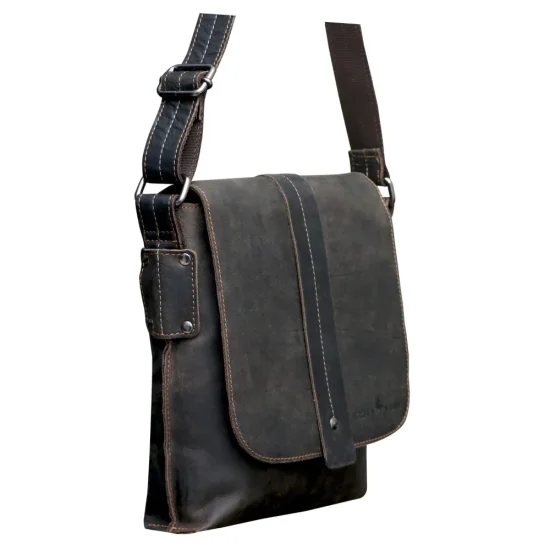 Pánská kožená taška přes rameno Lex tm. hnědá