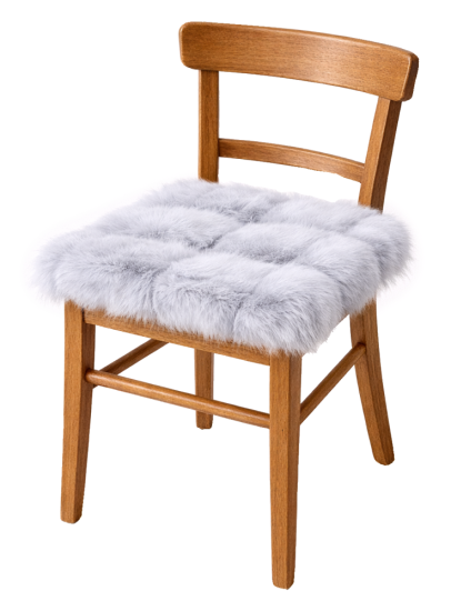 Kožešinový podsedák liška šedý - ilustrační foto Kožešinový podsedák liška šedý - ilustrační foto