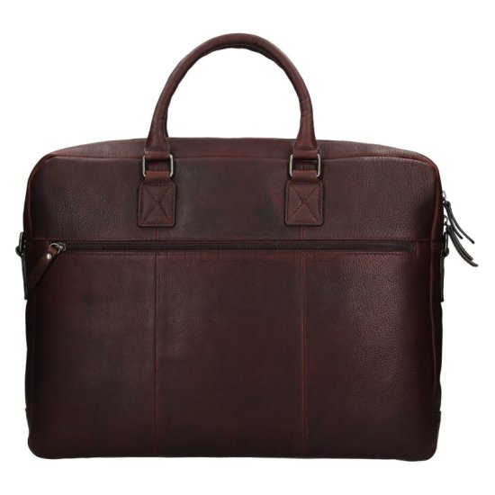Kožená taška na notebook UNI Burkely Maxbag hnědá 5