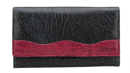 Dámska kožená peňaženka 24013 čierno - červená
