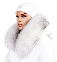 Kožešinový lem na kapuci - límec liška bluefrost white LB 21/6 (75 cm)
