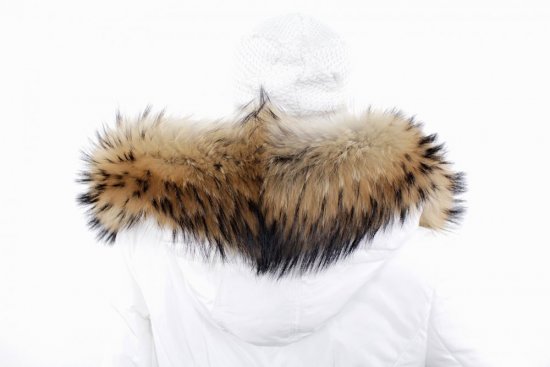 Kožušinový lem na kapucňu - golier medvedíkovec béžová M 01/19 (65 cm) 1