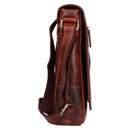 Pánská kožená taška přes rameno LG-2655 hnědá 3