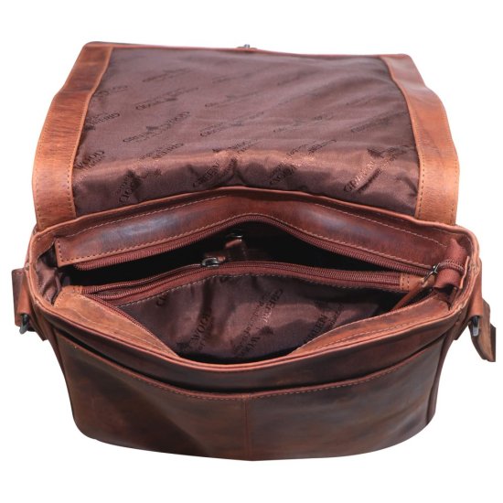 Pánská kožená taška přes rameno Nikos hnědá - vnitřní vybavení  2