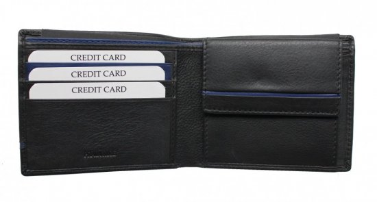 Pánska kožená peňaženka 221806 čierno modrá 2
