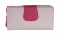 Dámska kožená peňaženka SG-27617 siva/růžová