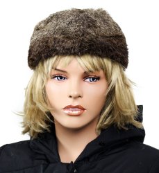 Dámská kožešinová čepice - lodička zaječák 2 - pohled ze předu