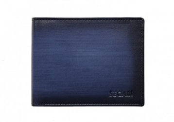 Pánska kožená peňaženka 2929204030 čierna/modrá