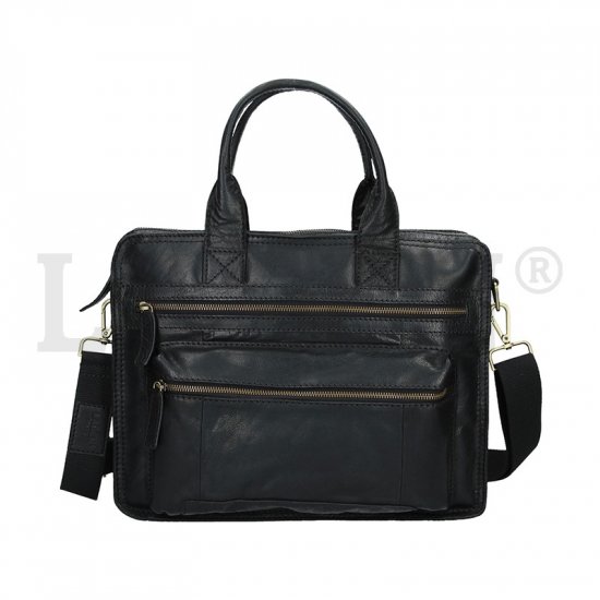 Pánská kožená taška přes rameno LN-222016 černá