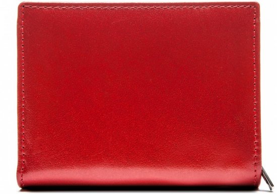 Dámska kožená peňaženka 261420 červená + čierna hladká