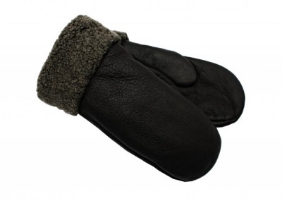 Dámske kožušinové palčiaky - černé - veľkosť: M