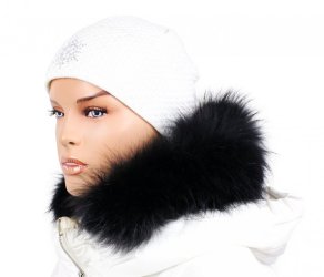 Kožešinový lem na kapuci - límec mývalovec černý M 58/18 (50 cm)