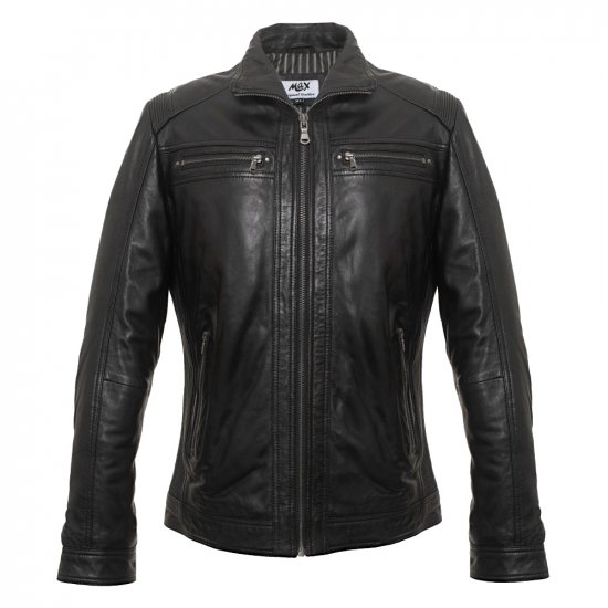Pánska kožená bunda GERO čierna - veľkosť: XXXL