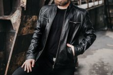 Pánská kožená bunda Rock černá 3