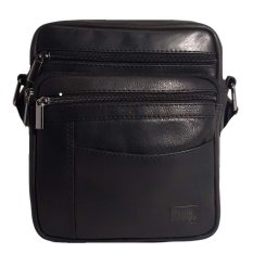 Pánska kožená taška cez rameno HUGO čierna