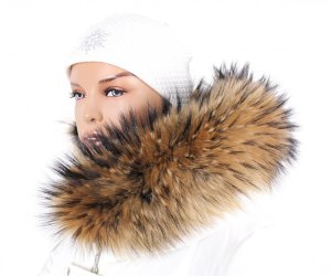 Kožešinový lem na kapuci - límec mývalovec snowtop M 35/42 (70 cm)