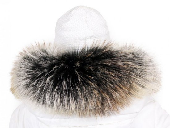 Fur trim on the hood - raccoon collar arctic snowtop M 31 (70 cm) 2