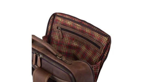 Kožený batoh na notebook UNISEX 28278 hnědý - vnitřní vybavení 2