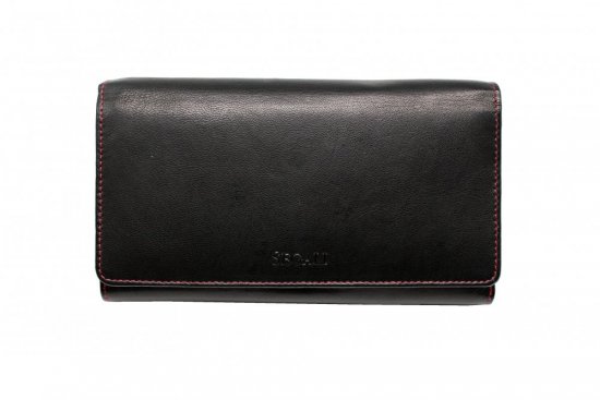 Dámska kožená peňaženka SG-209 čierno červená
