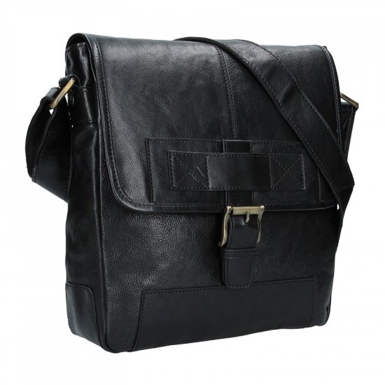 Pánská kožená taška přes rameno 22089/T černá