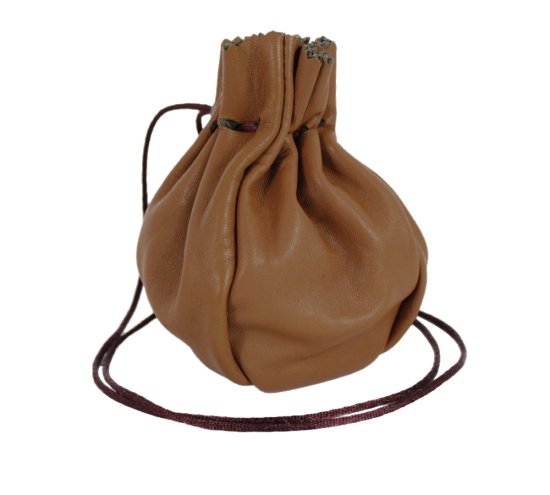 Kožený mešec na mince M 08 - koňak