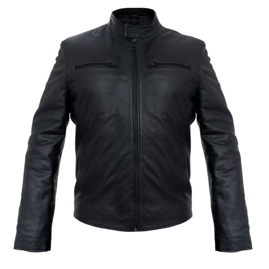 Pánská kožená bunda DNR 52360.4 černá - přední strana