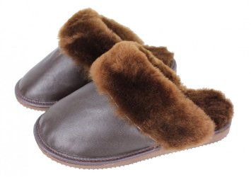 Dámské kožešinové pantofle široké Zuzana hladké Dámské kožešinové pantofle široké Zuzana hladké