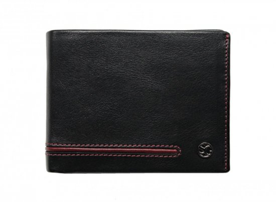 Pánska kožená peňaženka 27531152007 čierna - červená