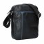 Pánska kožená taška cez rameno 225919  čierna/modrá