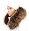 Fur trim on the hood - raccoon collar snowtop brown - beige highlights M 33/10 (70 cm)