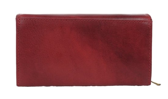 Dámska kožená peňaženka B-D204 RFID červená - zadná strana Dámska kožená peňaženka B-D204 RFID červená - zadná strana