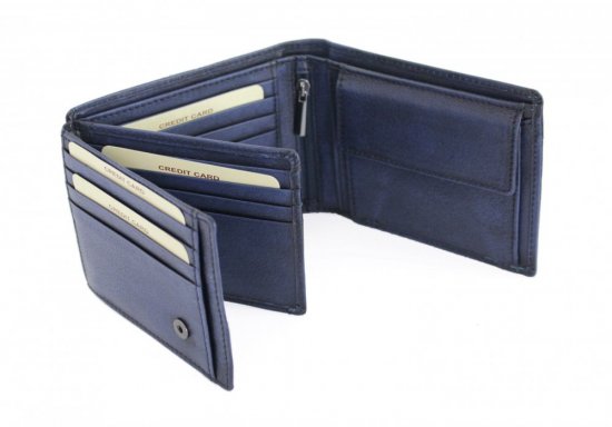 Pánska kožená peňaženka - 27941142007 modrá 2