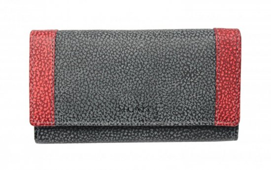 Dámska kožená peňaženka SG-261288 čierno červená