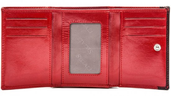 Dámská kožená peněženka 261420 červená + černá hladká
