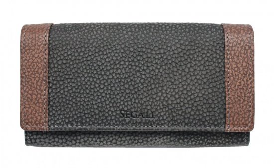 Dámska kožená peňaženka SG-261288 čierno hnedá