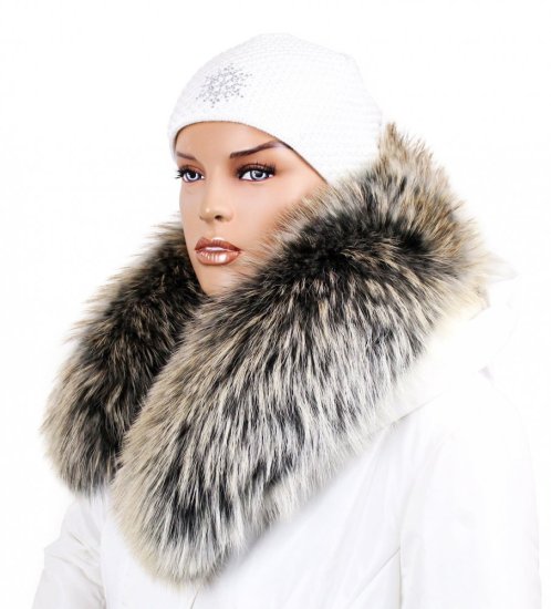 Kožešinový lem na kapuci - límec mývalovec arctic snowtop M 31/2 (75 cm)