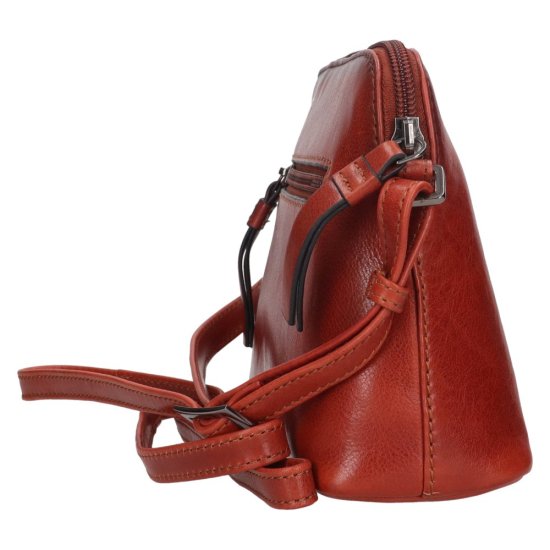 Dámská kožená kabelka LGB 2022 koňak - pohled z boku