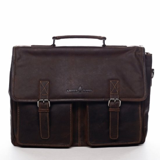 Pánská kožená taška přes rameno Apollo tm. hnědá Pánská kožená taška přes rameno Apollo tm. hnědá