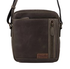 Pánská kožená taška přes rameno 23322 hnědá-zelená