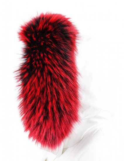 Kožušinový lem na kapucňu - golier medvedíkovec červený M 14/13 (70 cm) 2