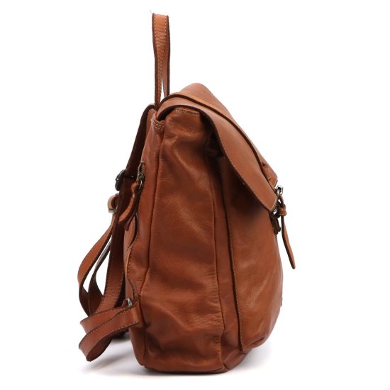 Kožený batoh UNISEX Elien camel - boční pohled