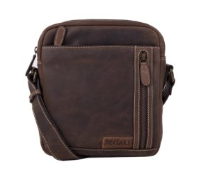 Pánská kožená taška přes rameno 23322 hnědá-tm. hnědá Pánská kožená taška přes rameno 23322 hnědá-tm. hnědá