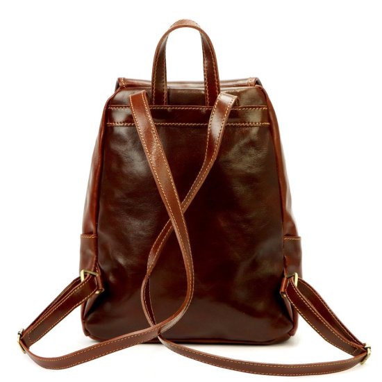 Kožený batoh Jordan hnědý - zadní část Kožený batoh Jordan hnědý - zadní část