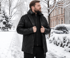 Pánska kožená bunda 8062 čierna