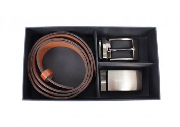 Pánský dárkový set opasku hnědý II Pánský dárkový set opasku hnědý II